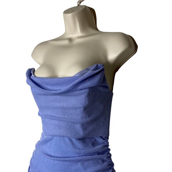 Michael Costello x REVOLVE | NWT India Midi Corset Mesh Dress Periwinkle S - Picture 6 of 10